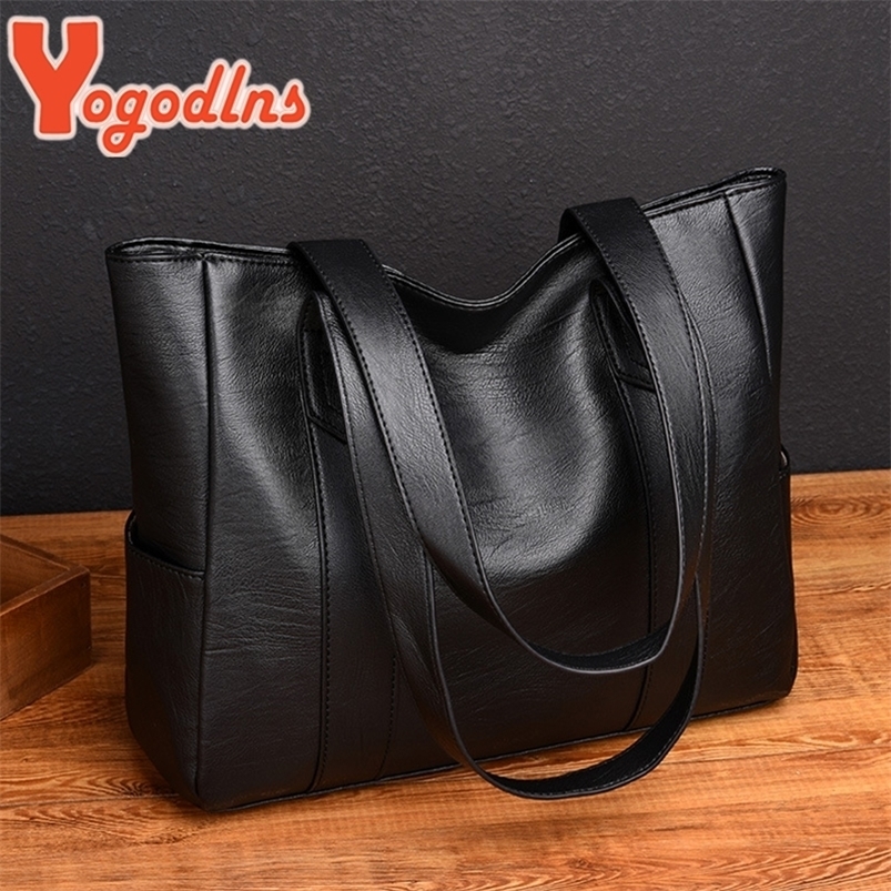 

Shopping Bags Yogodlns Winter Tote For Women PU Leather Shoulder Large Capacity Handbag Vintage Embossing Lady Handle Pouch 221010, Winered