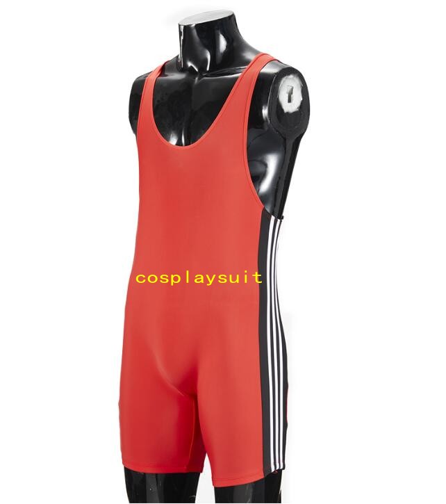 

New Adults Children Catsuit Costumes Lycar Spandex Training Competition Wrestling Weight Lifting Suit Men's Heavy Lifting bodysuit, Yellow