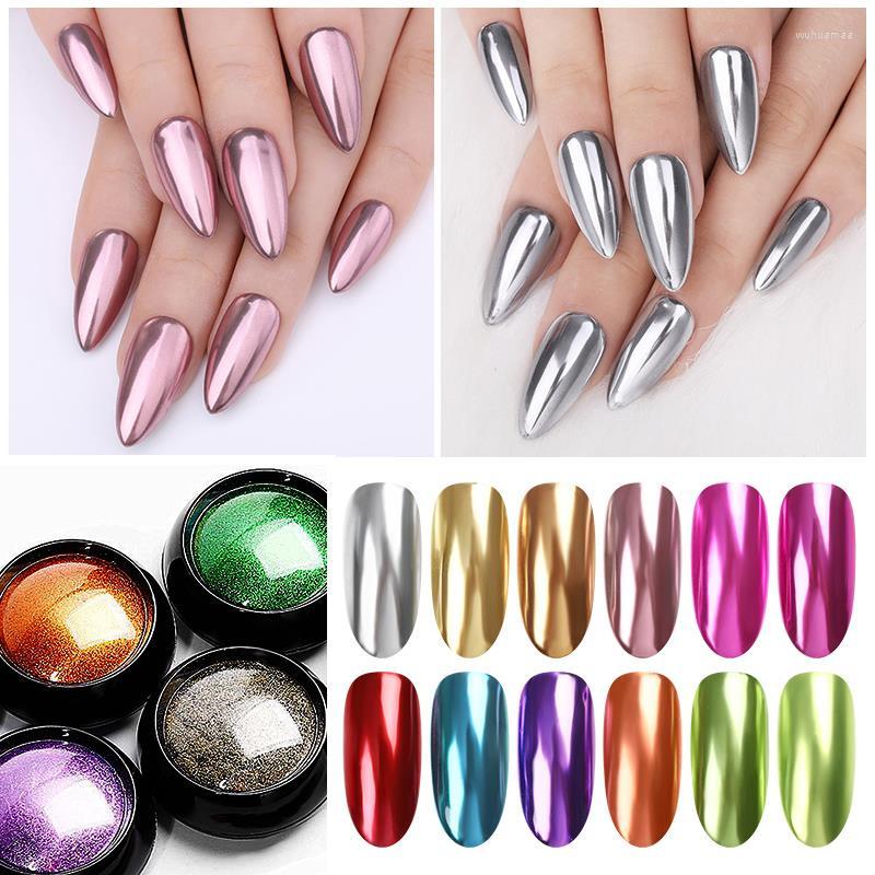 

Nail Glitter Art Mirror Pigment Powder Glitters Metallic Color For UV Gel Polishing Rose Gold Silver Colors