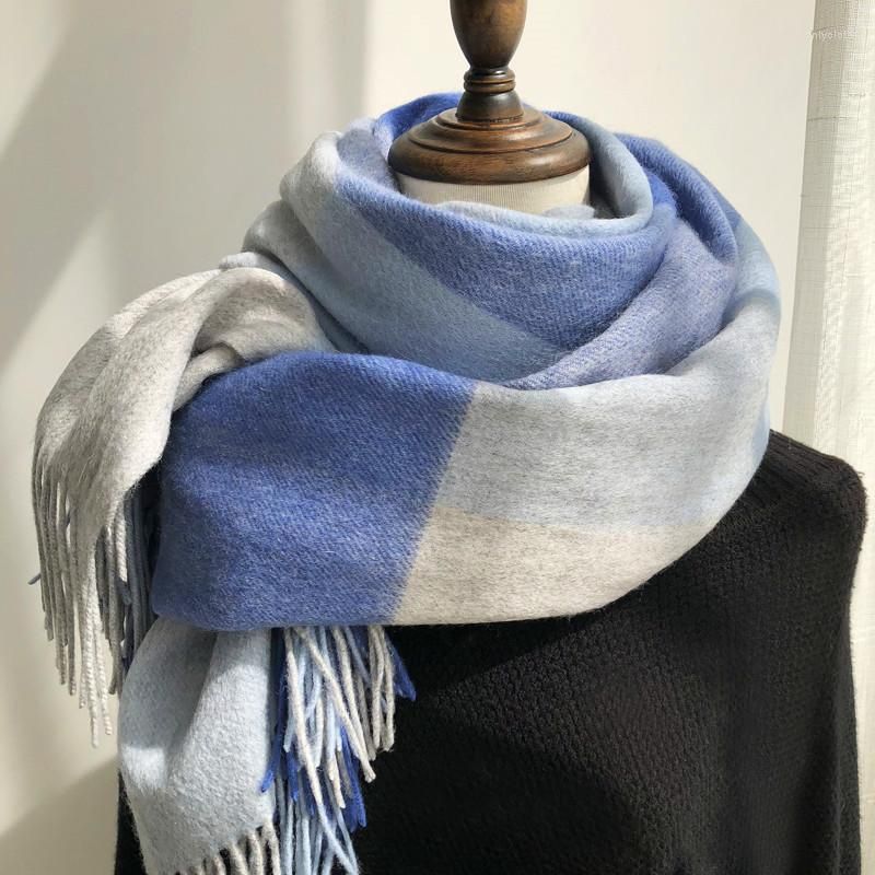 

Scarves Plaid Wool Scarf Shawls For Women Thicken Warm Cashmere Wraps Echarpe Pashmina Ladies