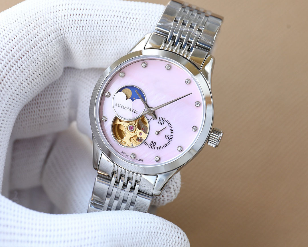 

Women's luxury designer wristwatch Fully automatic mechanical movement Sapphire glass mirror 316L refined steel watch, White