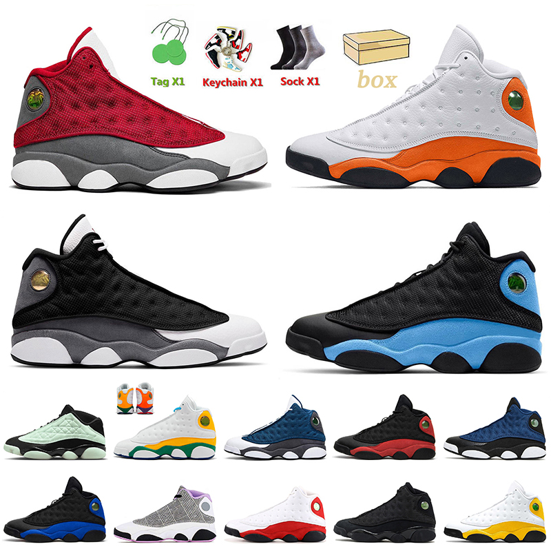 

Women Mens Jumpman 13 Basketball Shoes Del So Black Flint 13s Navy Hyper Royal Reverse Bred Court Purple Starfish Playground Cap and Gown Trainers Sneakers Size 36-47, B12 university blue 40-47