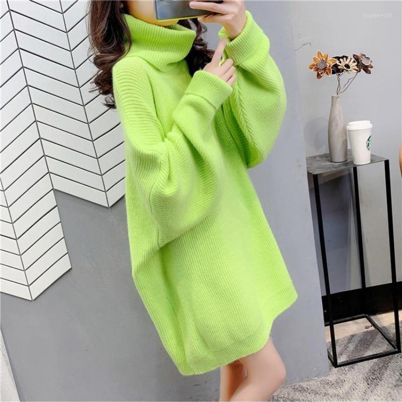 

Women' Sweaters 2022 Autumn Women' High Neck Solid Color Warm Sweater Fashion Mid-length Loose Pullover Top And Winter 0325, Beige