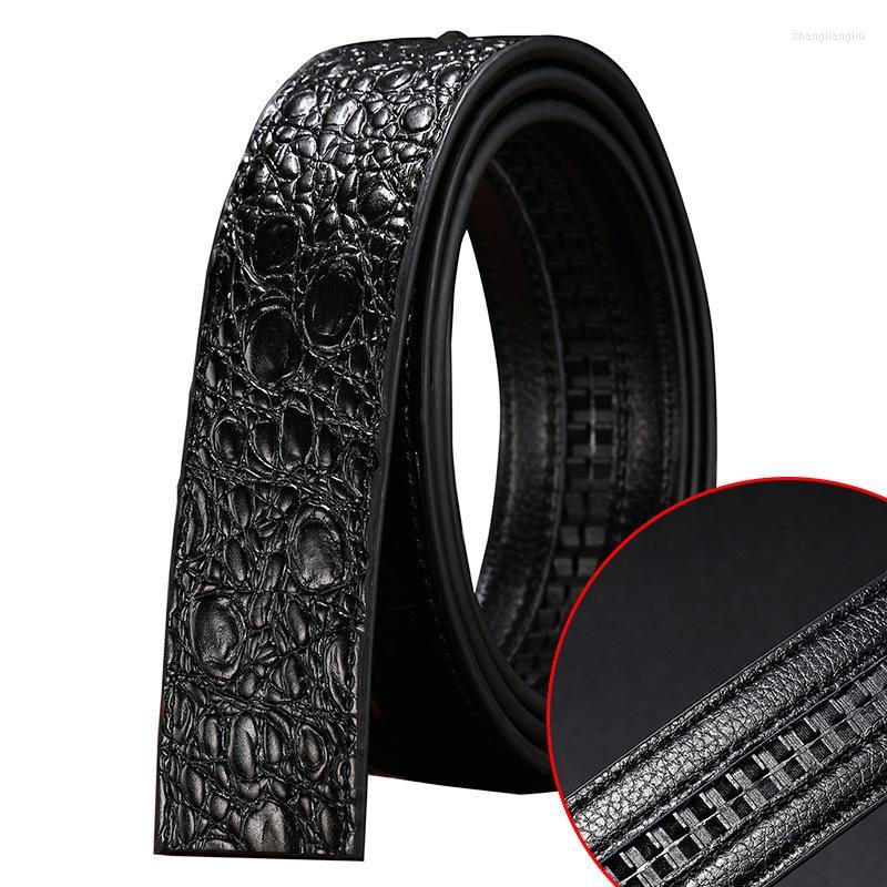 

Belts Male Crocodile Pattern Automatic With Leather And Cowhide Explosive Fashion Belt Youth Trendy Trousers Men 3.4cmBelts, Black