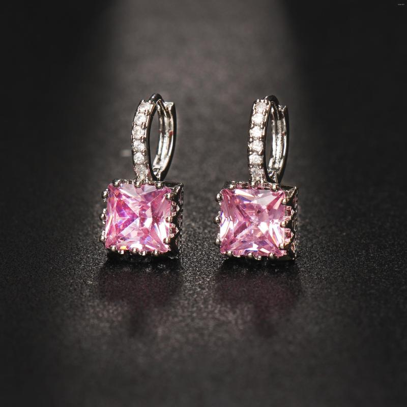 

Stud Earrings Emmaya Classic Square Cubic Zircon Shape Earring Women&Girls Delicate Dress-Up Banquet Fashion Ornament Muliticolors