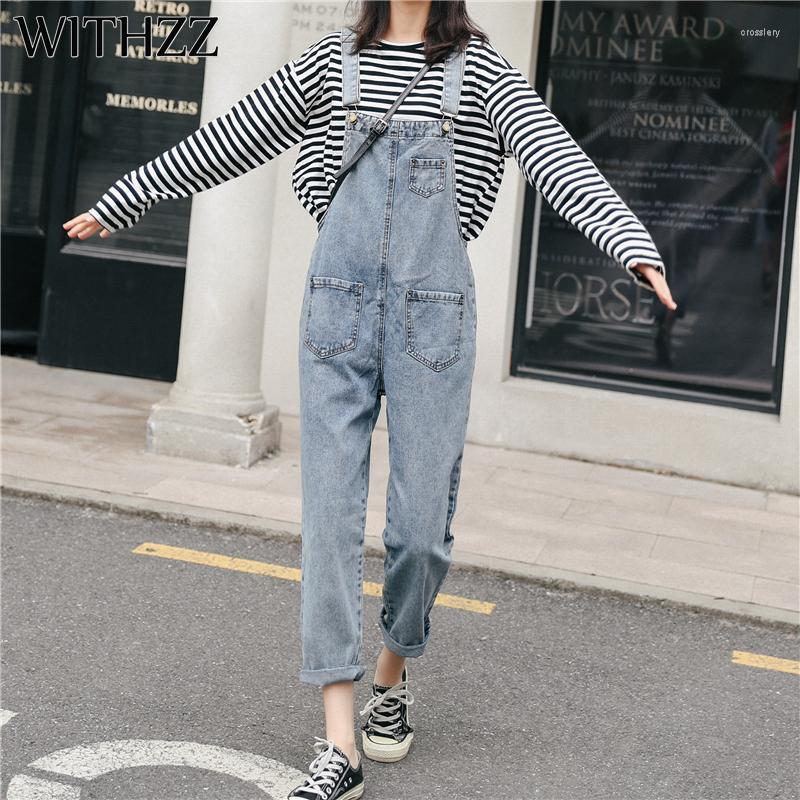 

Women' Jeans WITHZZ Spring Autumn Women' High Waist Strap Pants Pocket Denim Jumpsuit Women Romper Female Streetwear, Light blue