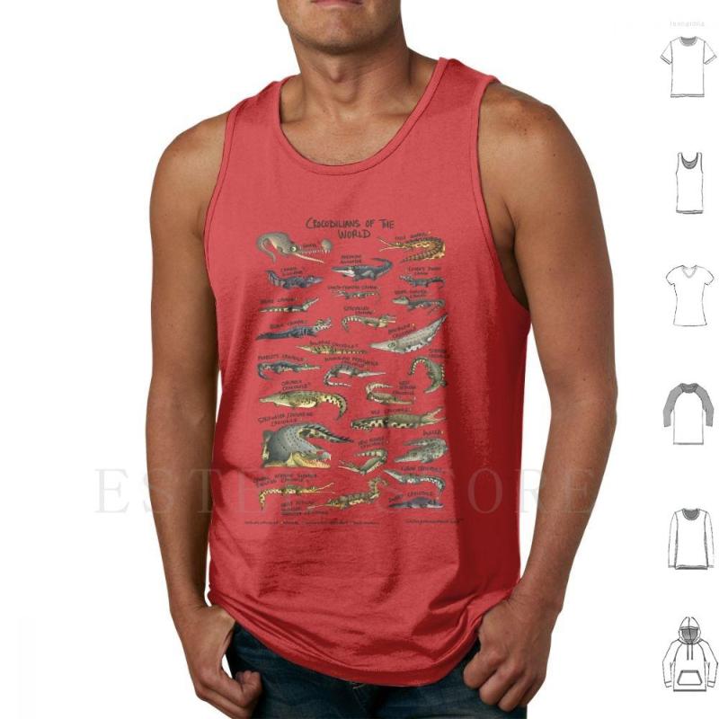 

Men' Tank Tops Crocodilians Of The World Vest Cotton Crocodile Alligator Species Wildlife Reptiles Animals Wild Teeth Usa Australia, M-sleeveless-black