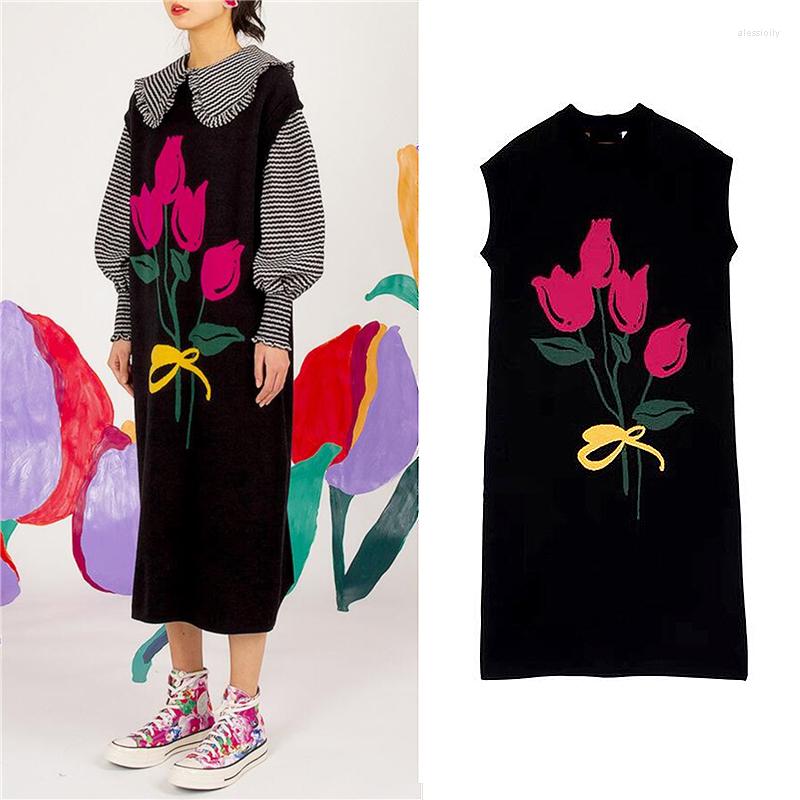 

Women' Sweaters Kawaii Cute Casual Women' Sweater Dress Fashion Sleeveless 2022 Autumn Winter Knitted Tank Clothes SL460, Black