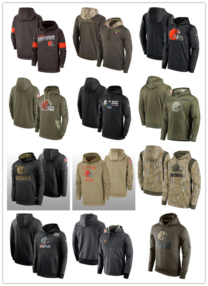 

Football Hoodie Cleveland''Browns''MEN Salute to Service Crucial Catch