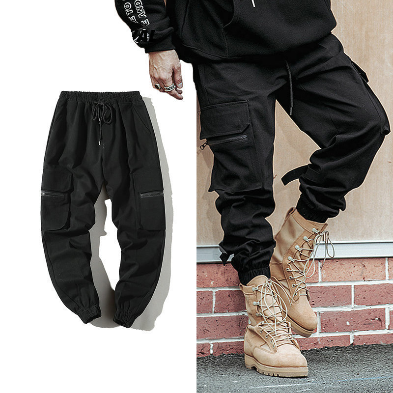 

Men's Pants Streetwear casual joggers men spring man cargo pants hip hop cotton anklelength harem jogging pants men 221010, Army green