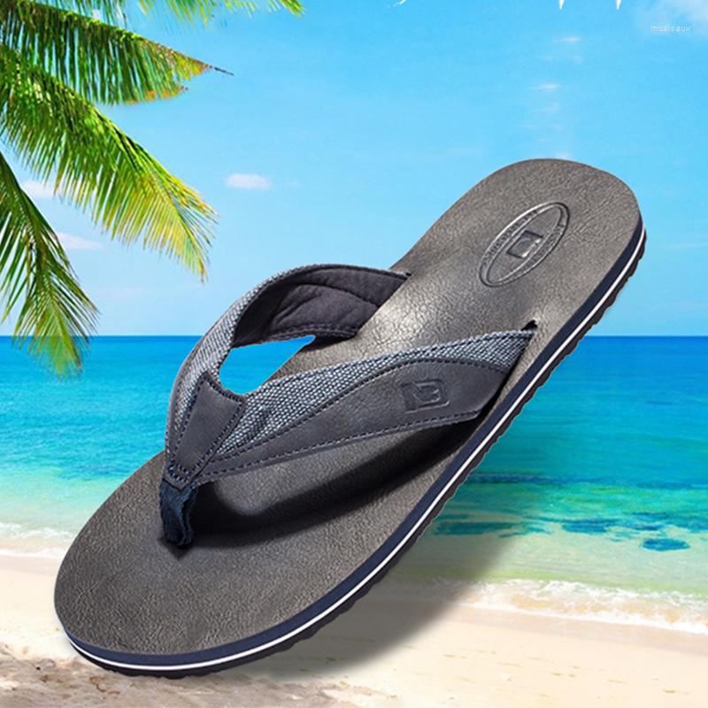 

Slippers Men Summer Flip Flops Beach Sandals Anti-slip Casual Flat Shoes Breatable Zapatos De Hombre, Blue
