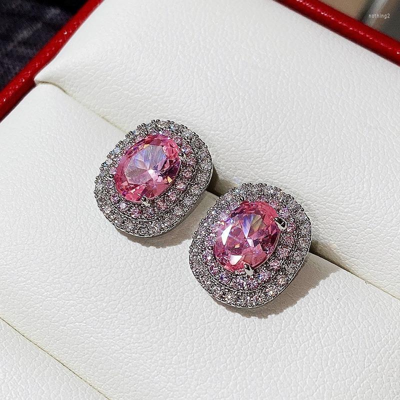 

Stud Earrings Bohemian Luxury Pink Sparkle Large Floral Nature Inspired Round Wedding Hippie Jewelry Garden Flowers