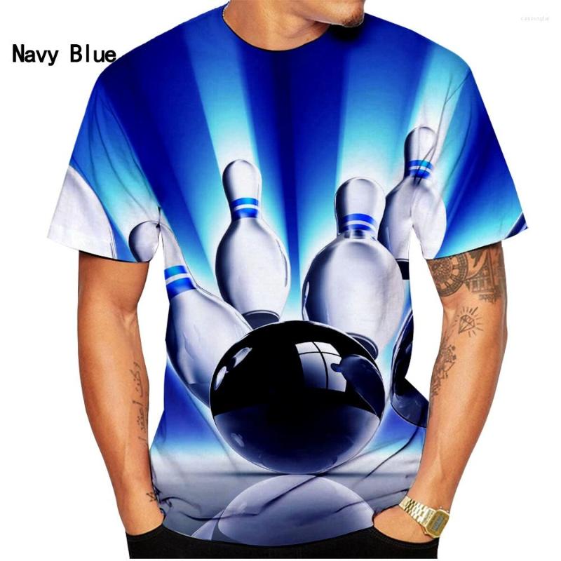 

Men's T Shirts 2022 Fashion Bowling 3D Printed Hip Hop Street Casual Short Sleeve T-shirt, Black