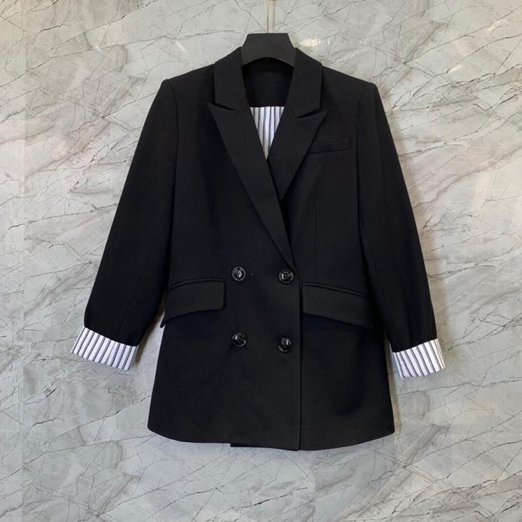 

Women' Suits High Quality Women' Blazer Coats 2022 Autumn Winter Outerwear Women Notched Collar Striped Print Deco Blazers Female, Picture shown