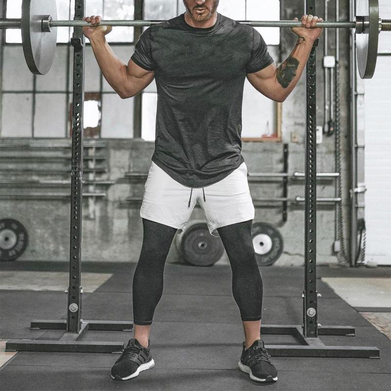 

Racing Jackets 4-Color Men Muscle Brother Quick-Drying Breathable T-Shirt Summer Round Collar Training Casual Short-Sleeved Shirt Pullover, Black