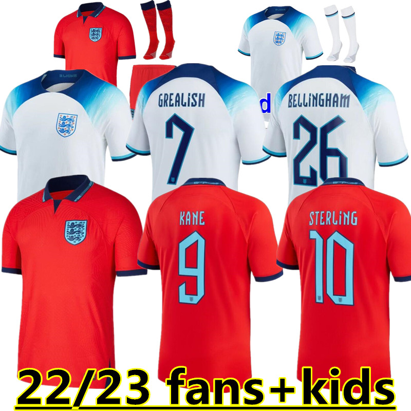 

2022 soccer jersey KANE STERLING RASHFORD SANCHO GREALISH MOUNT FODEN ENGlANDS ALEXANDER-ARNOLD SAKA 22 23 football shirt women men kids kit sets uniforms 666, Red