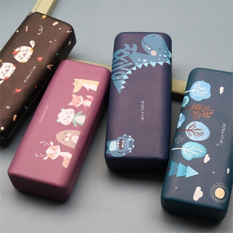 

Sunglasses Cases Bags Mimiyou Cartoon Pattern PU Spectacle Cases for Eyeglasses Fashion Flip Sunglasses Box Bag Portable Rectangle Eyewear Protector 221010