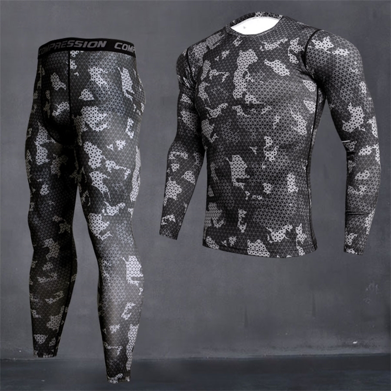 

Men' Thermal Underwear Camouflage Set Long Johns Winter Base Layer Men Sports Compression Sleeve Shirts 221010, Thermal underwear 3
