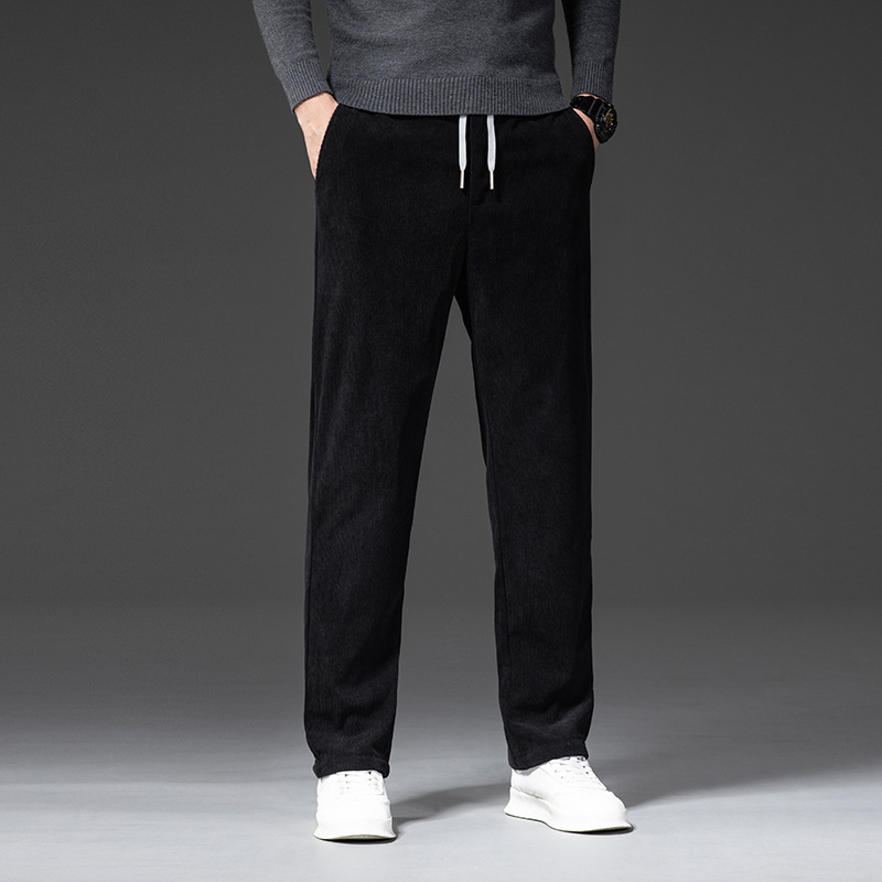 

Men's Pants High Quality Autumn Winter Loose Corduroy Pants Men Elastic Drawstring Waist Business Straight Trousers Male Plus Size M5XL 221010, 6066 blue