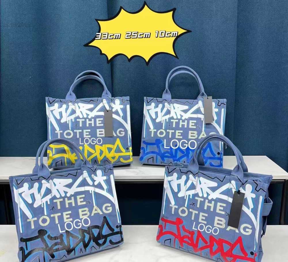 

graffiti canvas womens bag tote bag 2022 new large capacity single shoulder fashion portable messenger bag, Red5