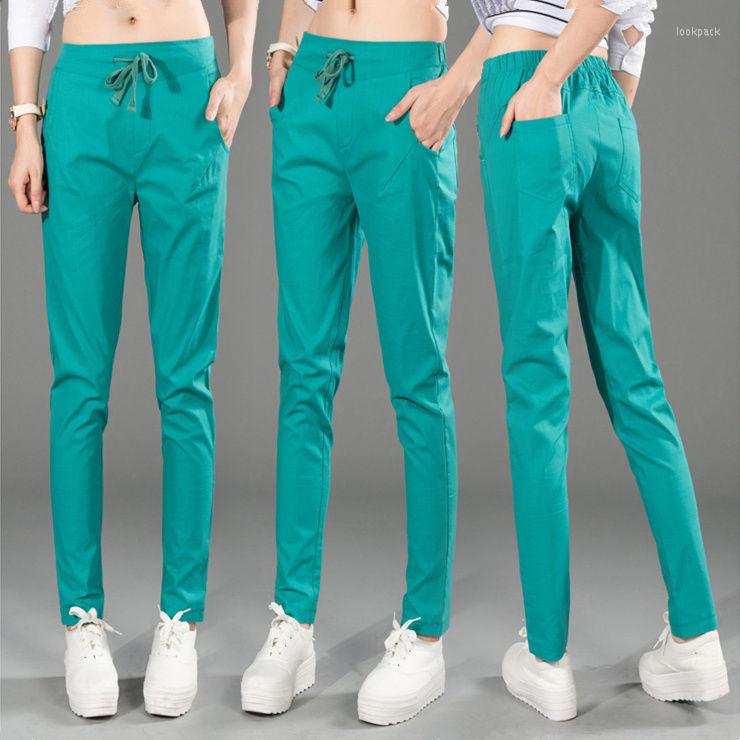 

Women' Pants Women 2022 Spring Autumn Thin Cotton Linen Trousers Female Tight Casual Ladies Solid Color Slim Pencil P221, Black