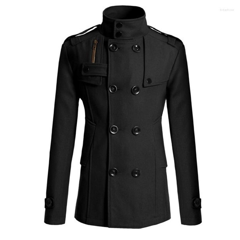 

Men's Trench Coats Coat Men Winter Black Jacket Men's Wool Casacos Casual Slim Long Abrigos Para Hombre