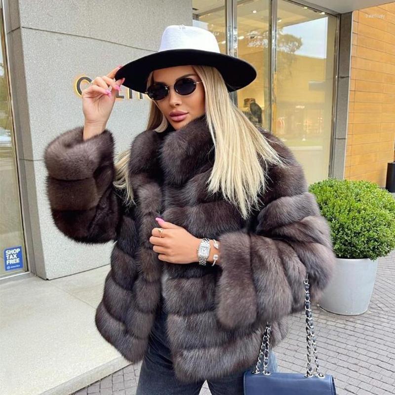 

Women' Fur Women Jacket Winter Fashion Lapel Coat Fake Chunky Elegant Pink Clothing Luxury Cropped Top, As pic shows