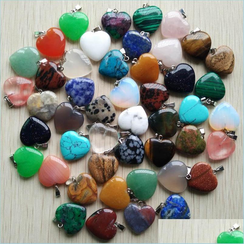 

Charms Natural Stone Charms 20Mm Heart Love Tigers Eye Rose Quartz Opal Pendant Pendants Chakras Gem Fit Earrings Necklace Making Dro Dhth0