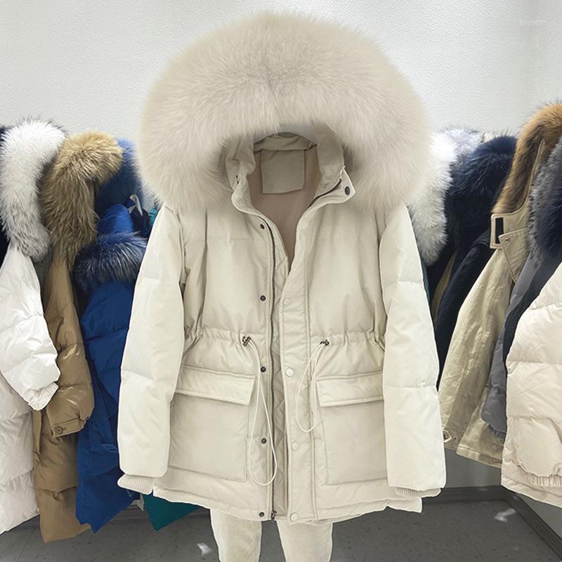 

Women' Down 2022 Wmen' Fur Parka Cotton Padded Winter Jacket Coat Big Collar Jackets Women Thick Warm Parkas Female Outerwear, Beige