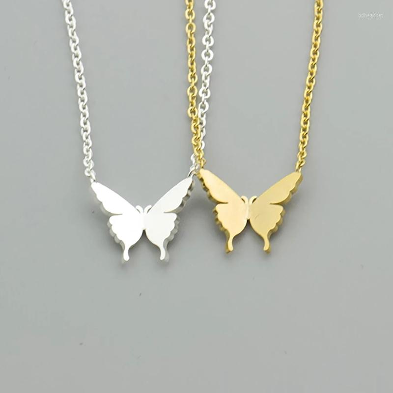 

Pendant Necklaces Stainless Steel Butterfly For Women Girls Gold Color Neck Chain Female Necklace Jewelry Collier Femme Gift