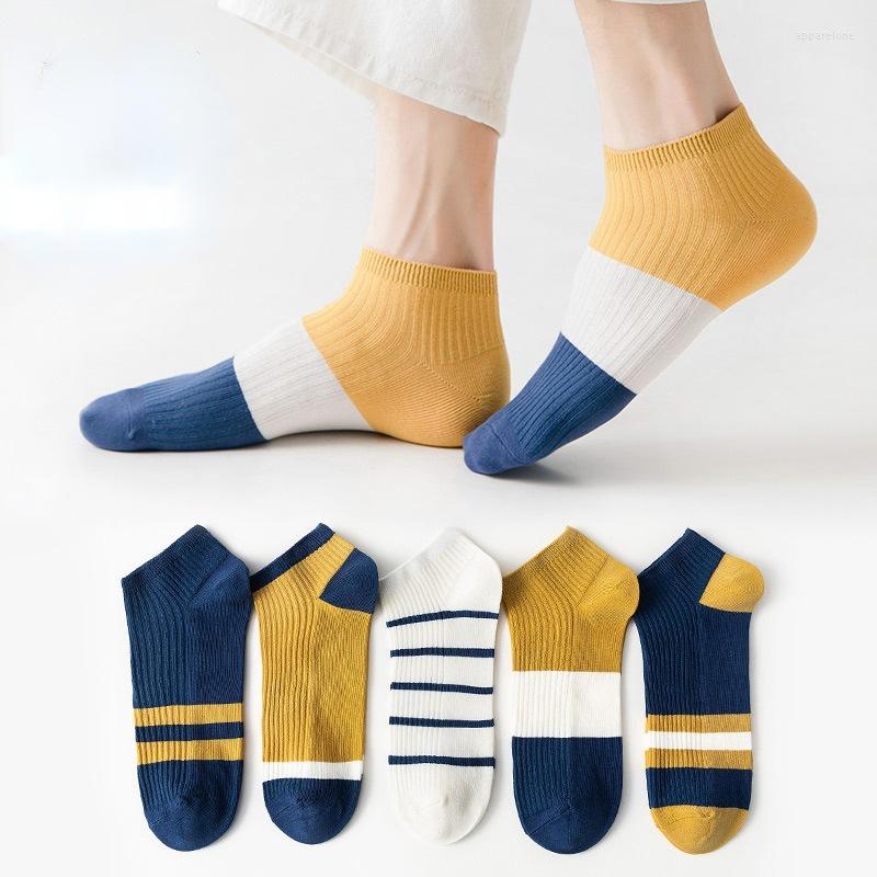 

Men's Socks Men Sock Set 5 Pairs Cotton Funny Striped Casual Sports Fashion Boat High Quality A Lot Of, Socks 5 pairs