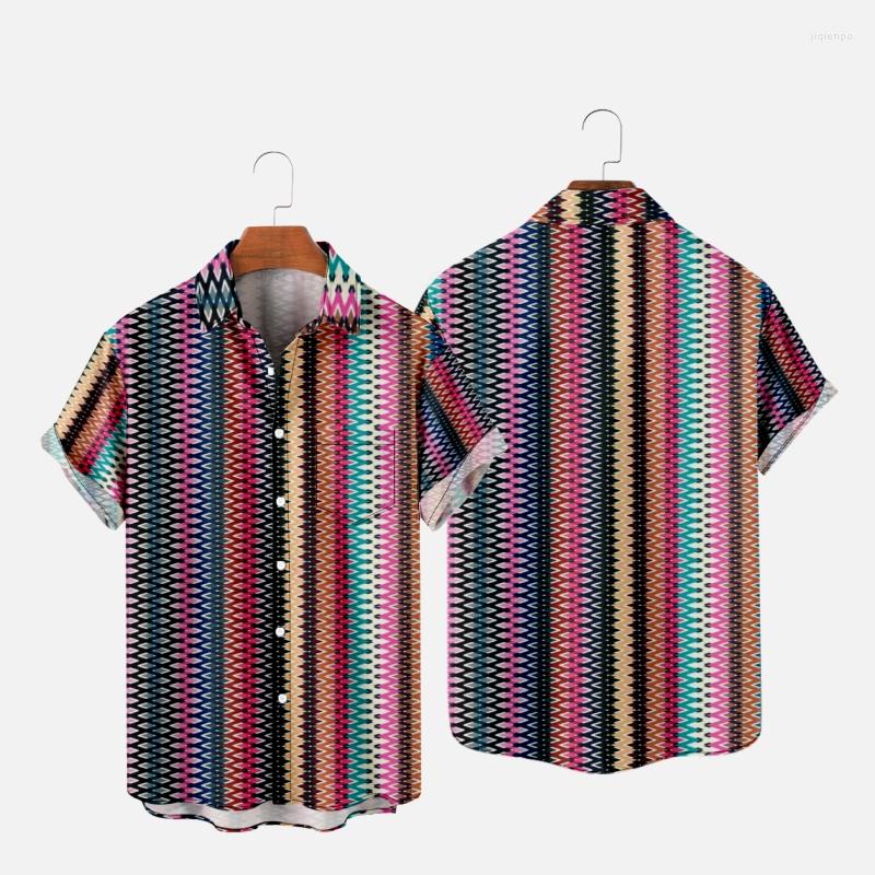 

Men's Casual Shirts Men's Hawaiian T-Shirt Stripes Style 3D Printed Y2K Hombre Fashion Shirt Short Sleeve Beach Oversized Clothes, Zy01397a47 eursize