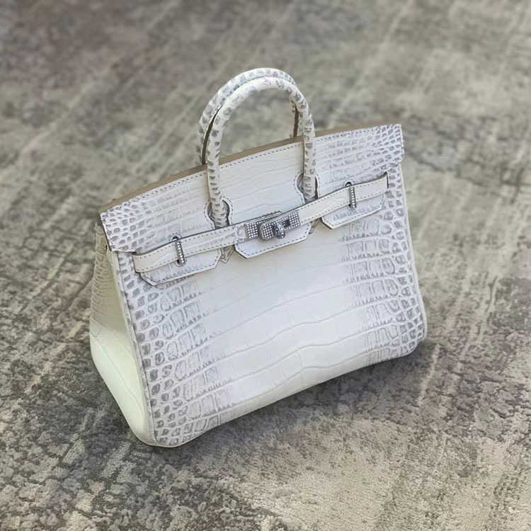 

Handbags Tote Bags Birkins Designer Bag Diamond Buckle Large Capacity Messenger Himalayan White Diamond Crocodile Pattern Head Leather RSOS, No bag