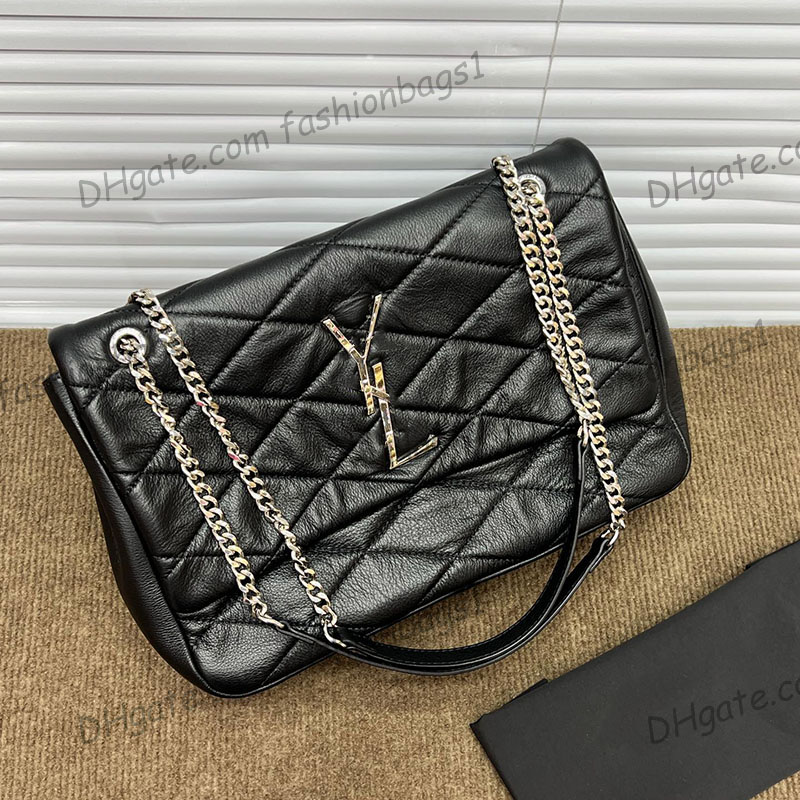 

France Womens Maxi Airport Jamie Quilted Bags Jump Flap Calfskin Silver Metal Hardware Strap Chain Crossbody Shoulder Designer Multi Pochette Handbags 34X24X10CM, Box