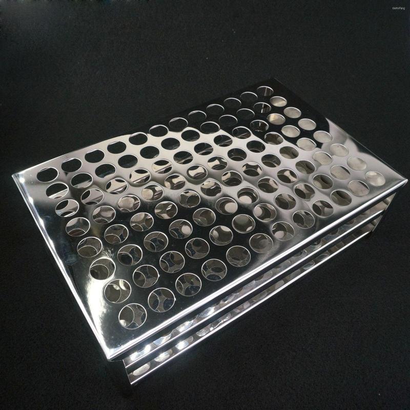 

16mm Diam X 96 Holes Stainless Steel Test Tube Rack Holder Storage Lab Stand