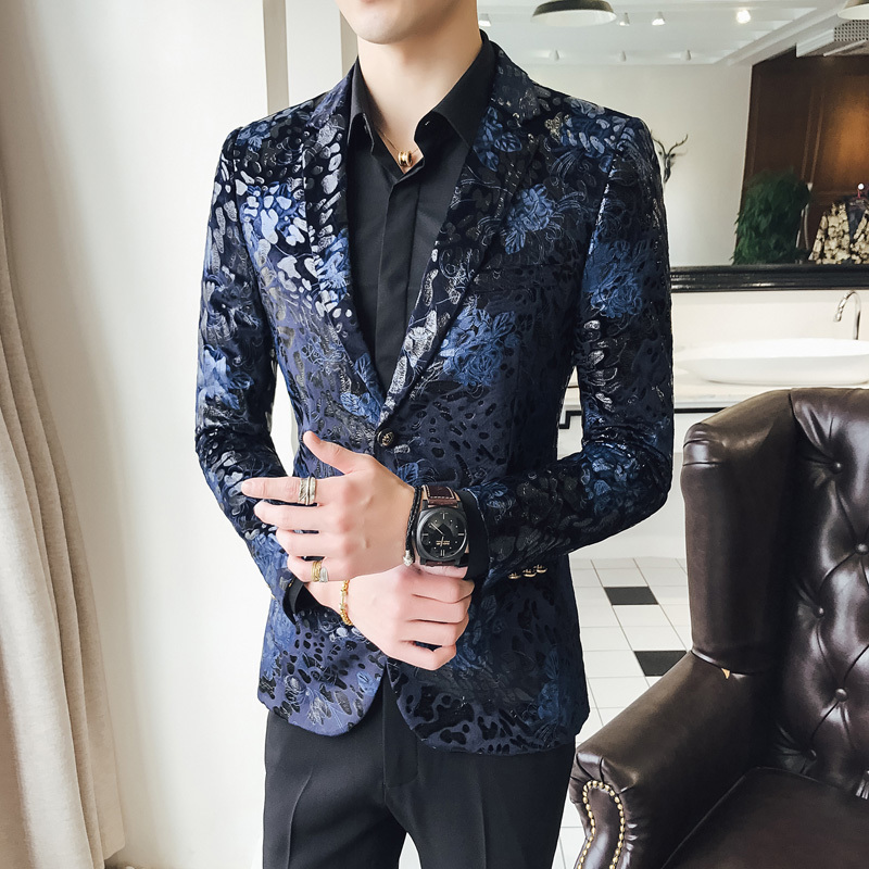 

Men's Suits Blazers Spring Autumn Men Business Casual British Style Dress Dinner Velvet Slim Fit Suit Coat Jacket Party Prom Blazer M5XL 221008, Black