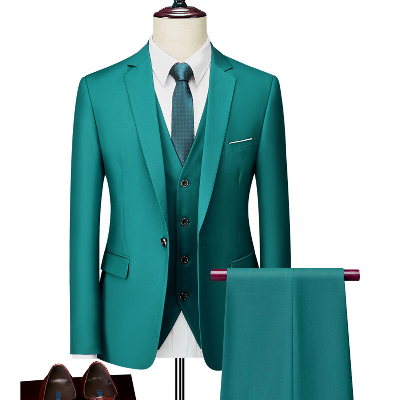 

Men's Suits Blazers Jackets Vest Pants Highend Luxury Business Men's Slim Suit Groom Wedding Dress Tuxedo Men Formal Solid Suit 3 Pieces Sets 221008, White
