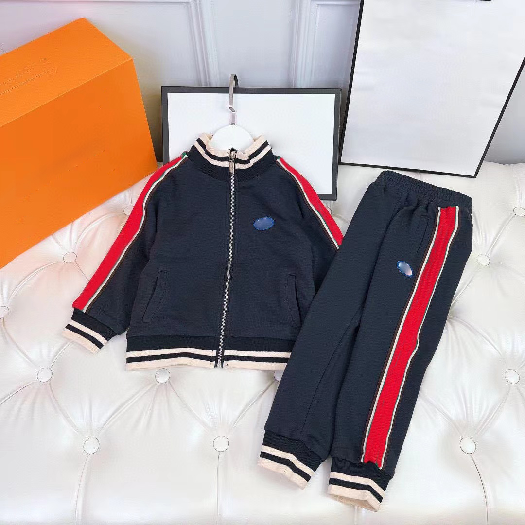 

kids Clothing Sets warm fashion British brand autumn and winter childrens boys treasures and girls letter Embroidery cotton two piece luxury designer jacket pants, 1#