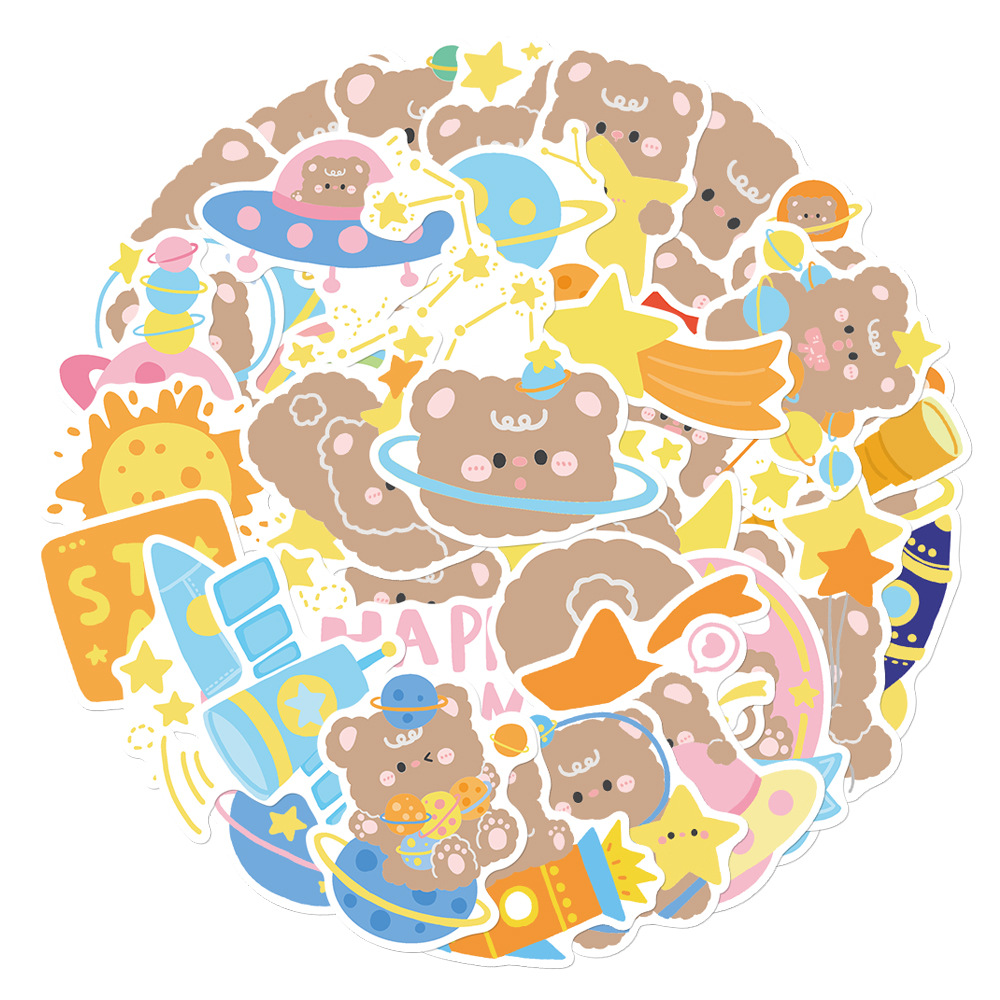 

40PCS Mixed Skateboard Stickers Hand Painted Bear For Car Laptop Fridge Helmet Stickers Pad Bicycle Bike Motorcycle PS4 Notebook Guitar DIY Pvc Decals, Multi colors