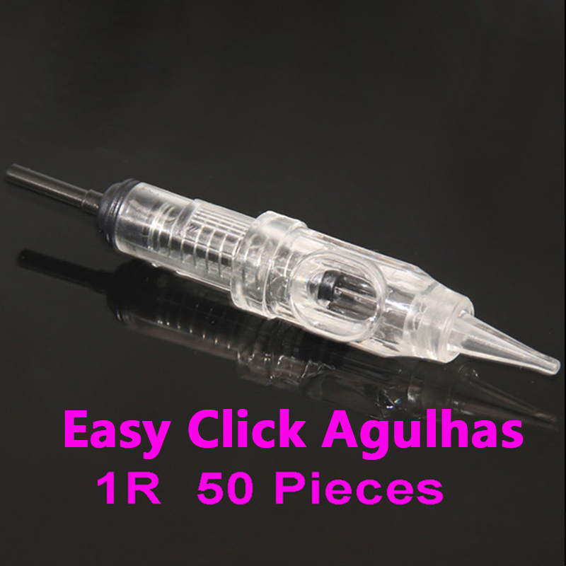 

50pcs Agulha Easy Click Universal Dermografo 1 3 5 RL Permanent Makeup Cartridge Needles 600D-G for Eyebrow Tattoo Machine CX200808