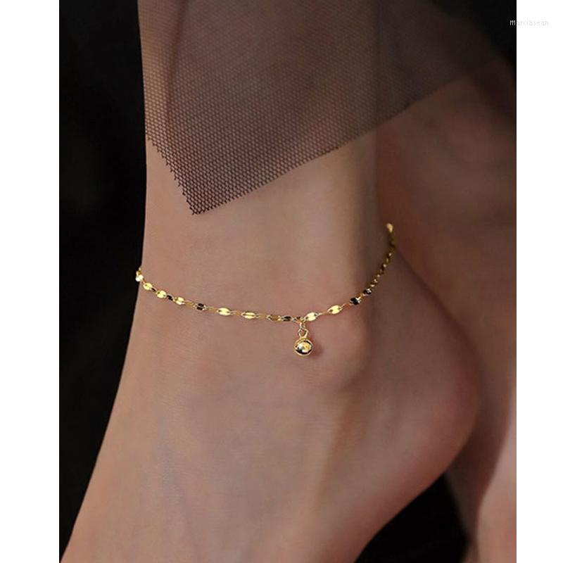 

Anklets MLKENLY 925 Sterling Silver Good Luck Bead Anklet Simple Trendy Light Luxury Foot Chain Female Accessories