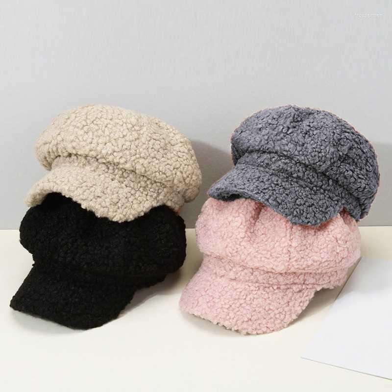 

Berets Fashion Sboy Gatsby Hat For Women Autumn Winter Warm Lamb Wool Painter Cap Octagonal Retro Wild Beret Peaked HatBerets, Octagonal hat