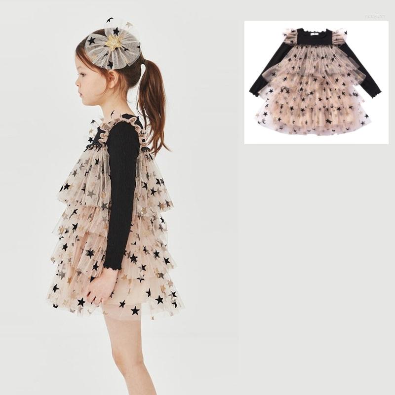

Girl Dresses Girls Dress 2022 Autumn Mesh Black Children's Fashion Cute Princess Cake Cotton Baby Clothing, Girl hairpin