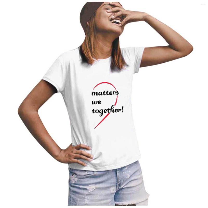 

Women' Hoodies Sleeves Women Blouse Print Casual O Tops Love Shirt Short Neck T Fashion, Black