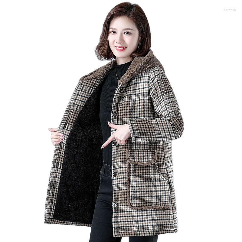 

Women's Down Middle-aged Winter Jackets Women Hooded Mid-length Cotton Padded Female Coat Plus Velvet Thicken Loose Casual Womens Parka, Red