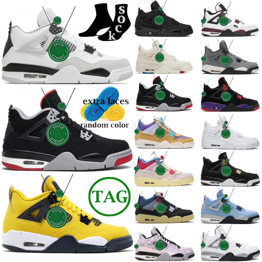 

Cool Grey Jumpman 4 basketball shoes men Fire Red Thunder Military Black Cat Canvas Wild Things guava ice Lemon Venom white x Cement Oreo Sports sneakers size 13, Color # 10