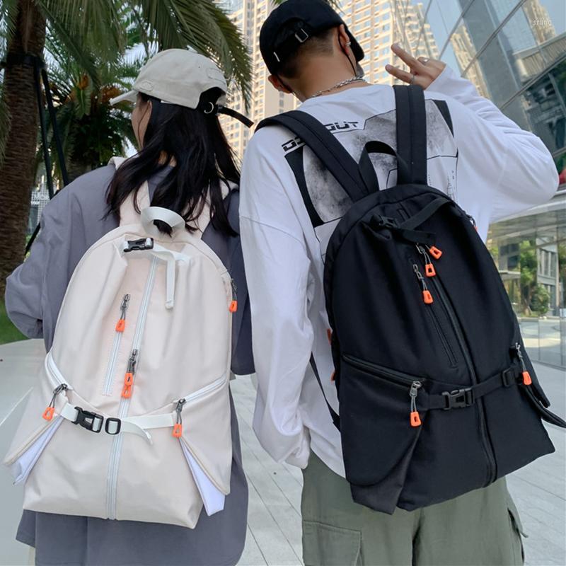 

Backpack Fashion Design Hip Hop For Youth Boys Functional Wind Oxford Large Bags Unisex Trend Cool Street Travel Men's, Black
