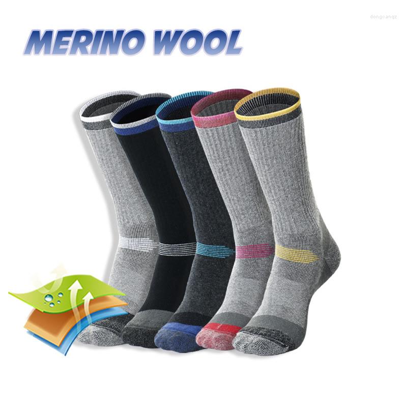 

Sports Socks 3 Pairs Merino Wool Ski Hiking Men Women Winter Outdoor Mountaineering Thermal Thicken Breathable Size 35-47, 3 pairs blue