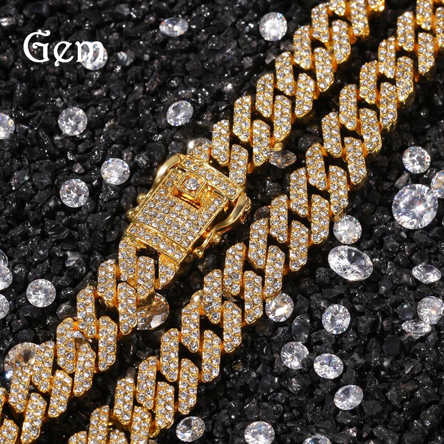 

Fashion Trend Miami Cuban Link Chain Bracelet Hip Hop 18K Gold Silver Necklace for Men's Rap Jewelry310S