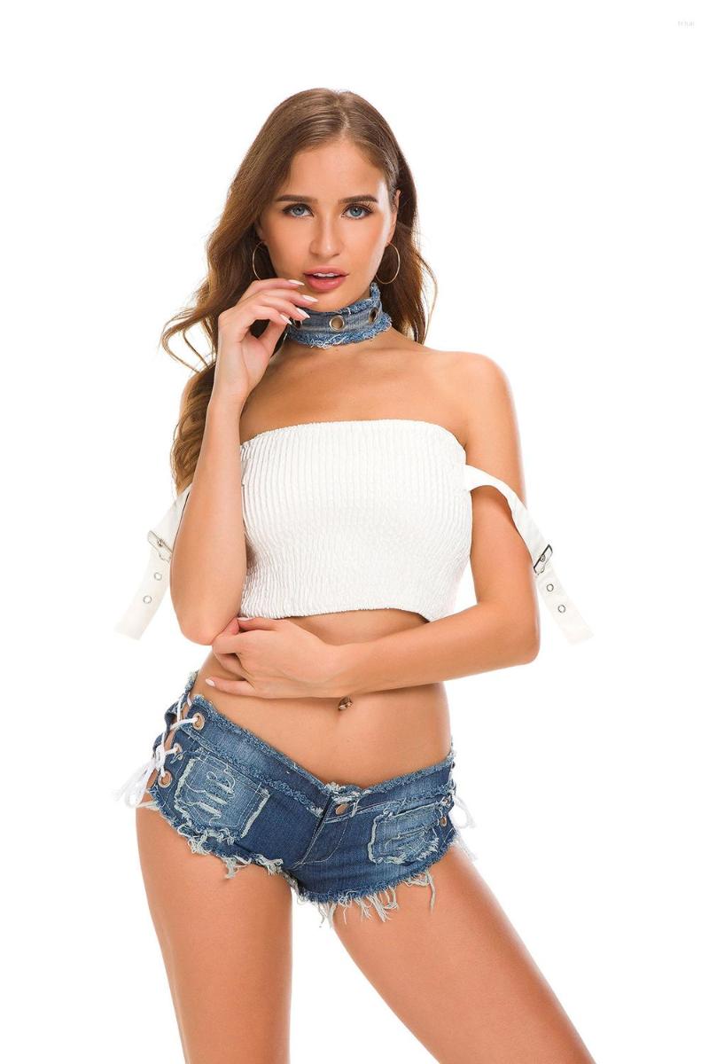 

Women' Shorts Sexy Clubwear Washed Denim Ultra Short Jeans For Woman Summer Waist Slim Plus Out Bandage Casual